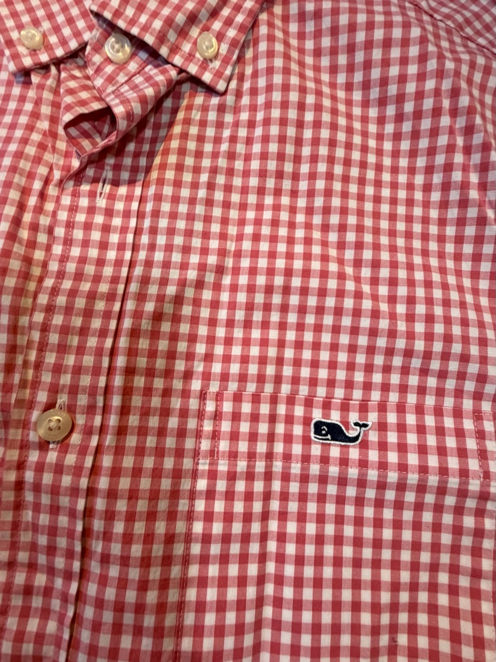 Vineyard Vines Pink Gingham Button-Down Dress Shirt - Picture 2 of 8